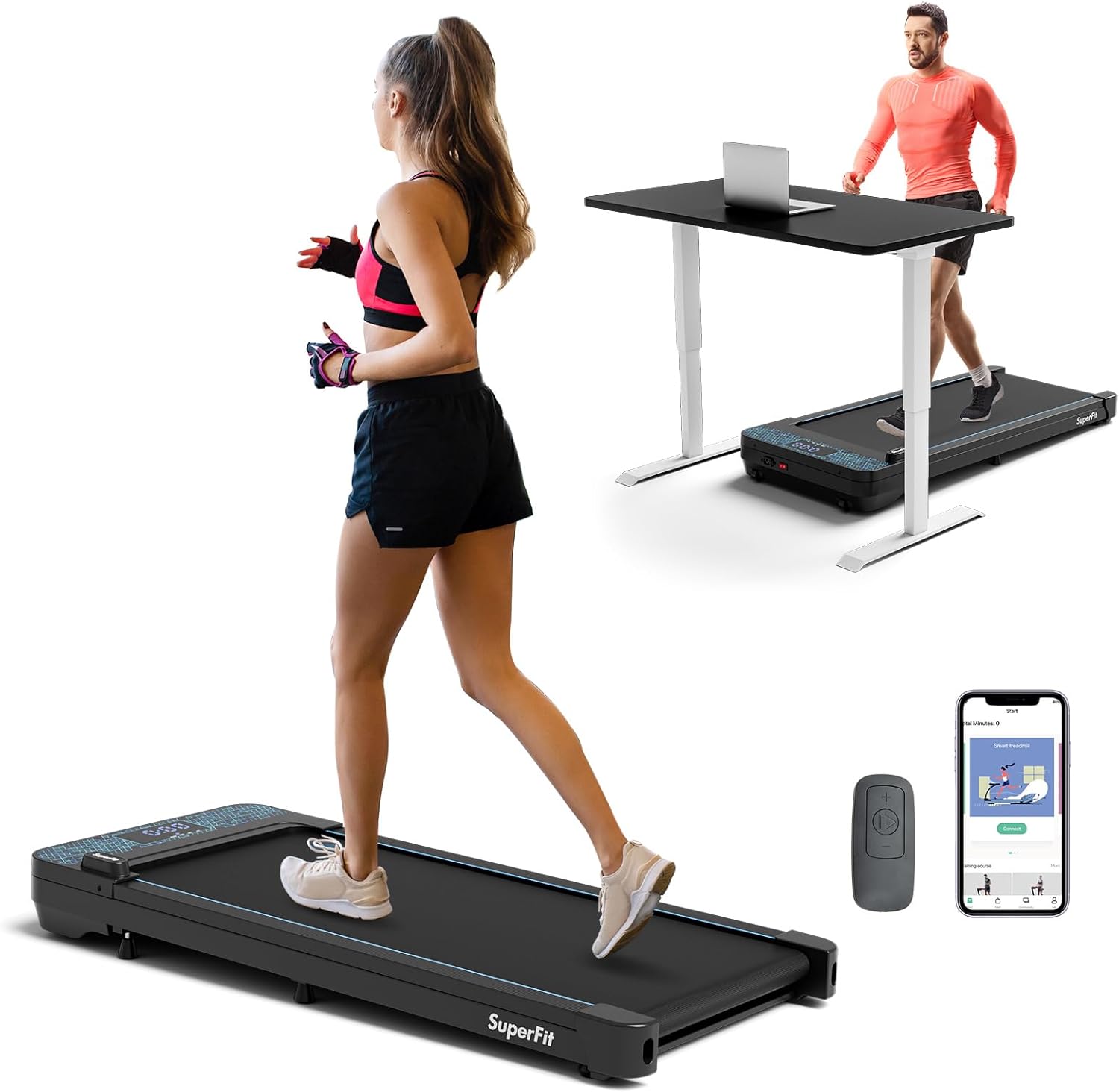 300 LBS Capacity Under Desk Treadmill: Compact & Portable