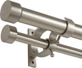 Brushed Nickel Double Curtain Rods 72 to 144 in - Dual Rod