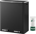 SONGMICS Trash Can 2 x 8 Gallon Dual Compartment - Hands-Free Kitchen