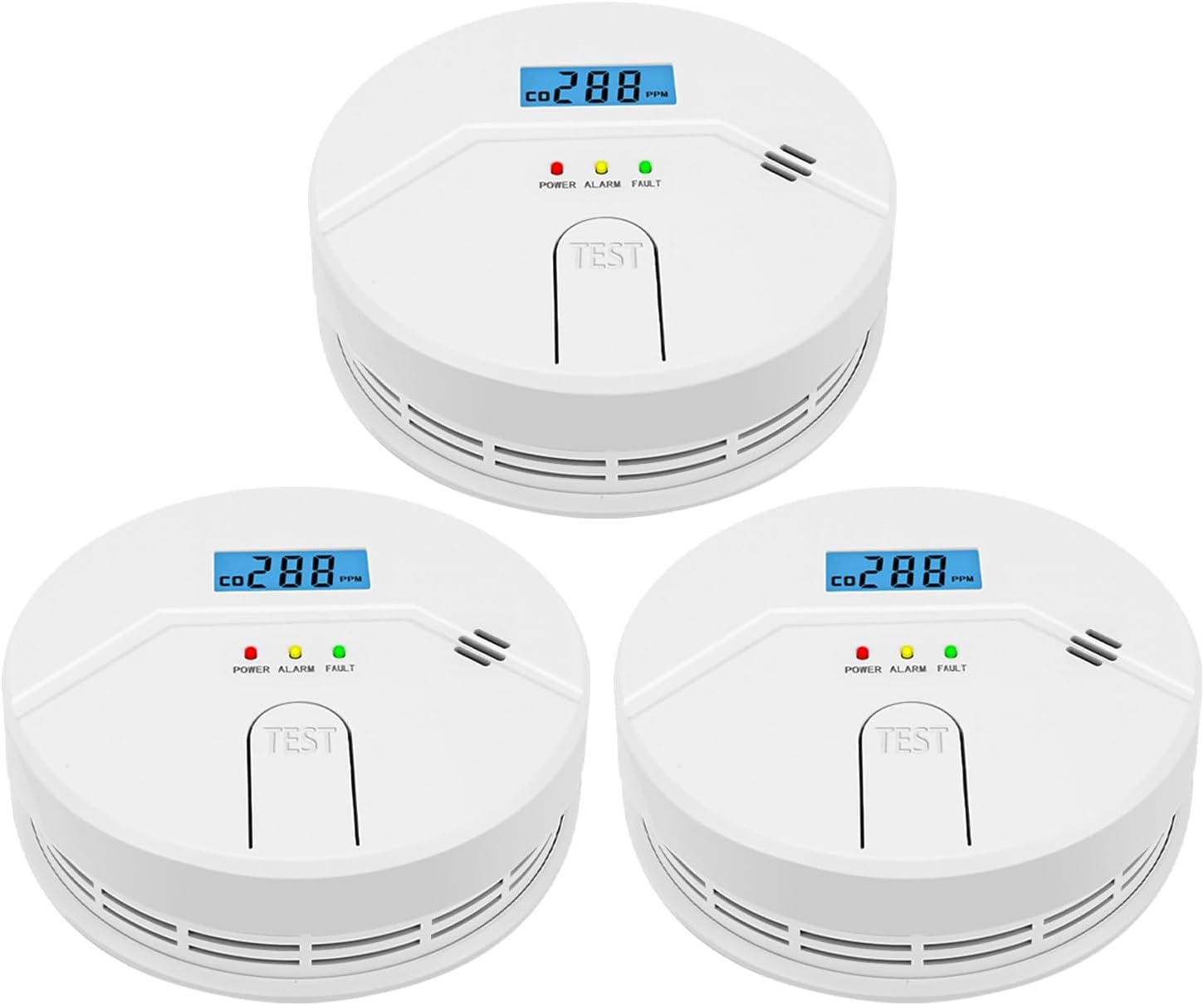 3 Packs Smoke and CO Alarm Combo with 85 db Alarm for Safety