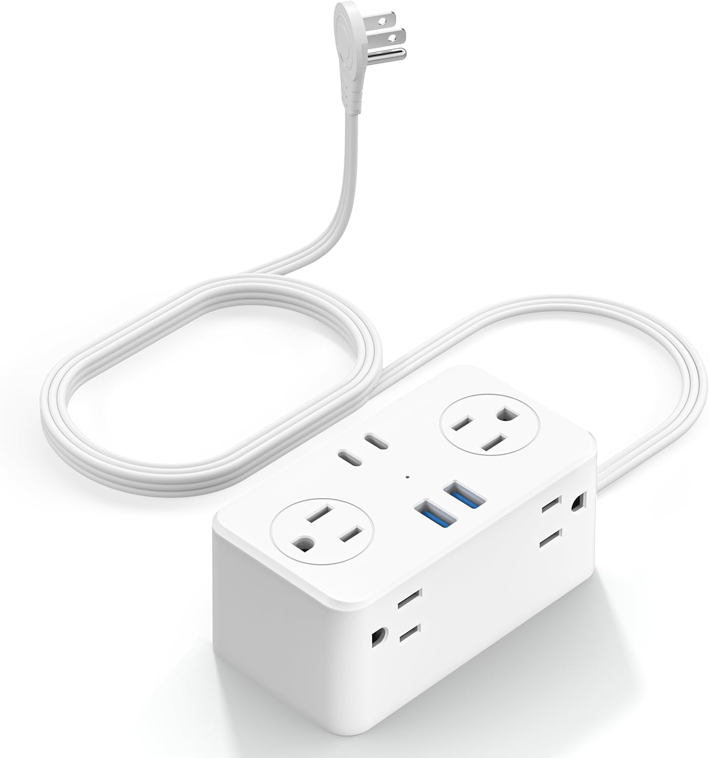 Ultra Flat Travel Power Strip with 6AC/4USB Ports