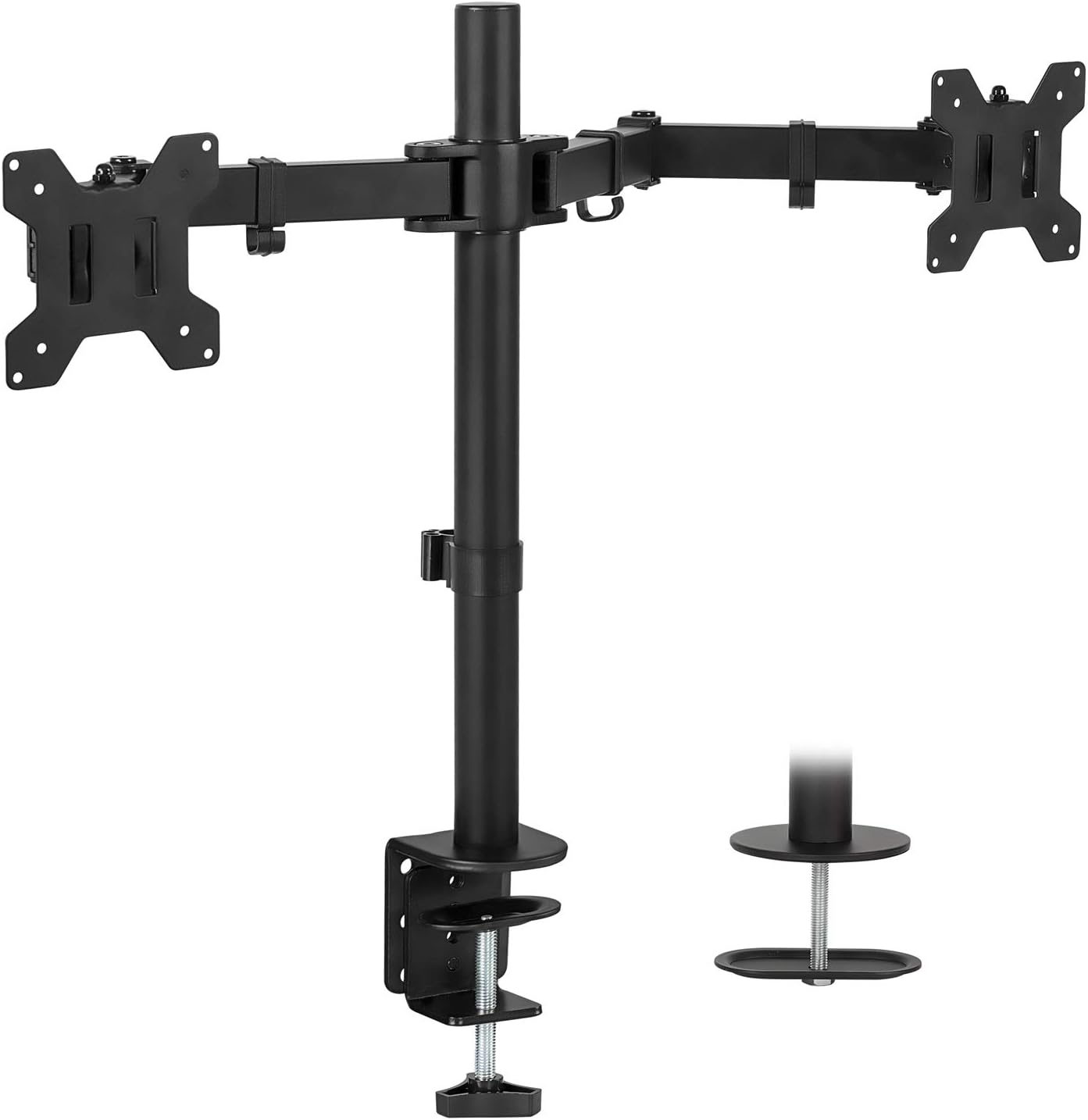 Dual Monitor Mount with Adjustable Arms for 17 to 27 Inch Screens