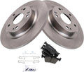 TRQ Rear Brake Pad & Rotor Kit Compatible with 2017-2020 Honda Civic