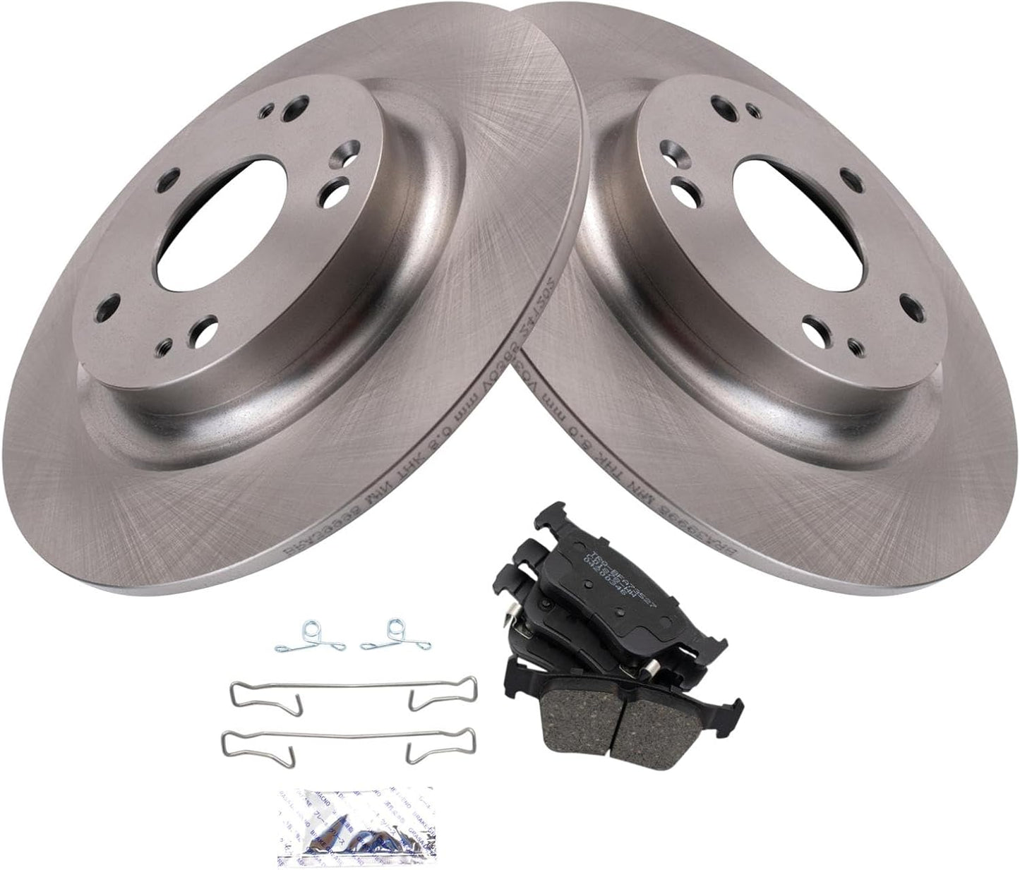 TRQ Rear Brake Pad & Rotor Kit for 2017-2020 Honda Civic