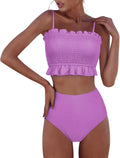 RXRXCOCO Womens Shirred Bandeau Bikini for Stylish Summer Fun