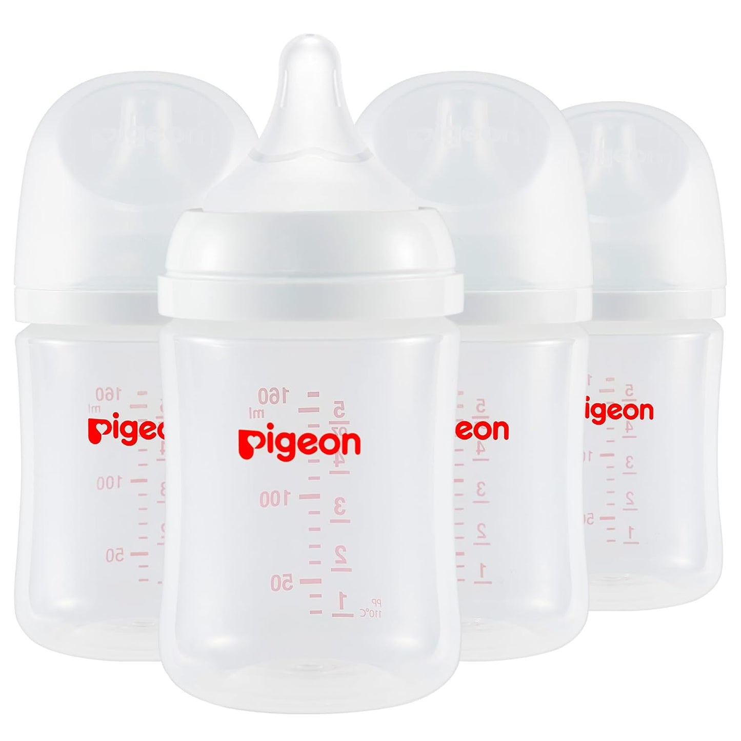 Pigeon PP Nursing Bottle: Anti-Colic, Natural Feel - Pack of 4