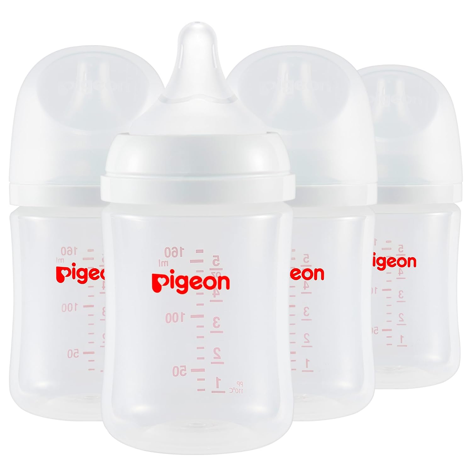 Pigeon PP Nursing Bottle: Anti-Colic, Natural Feel - Pack of 4