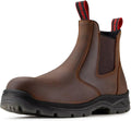 SUREWAY Men's Slip On Work Boots - Durable Oiled Leather, Slip/Water