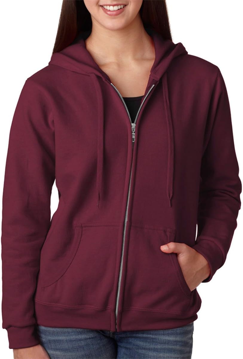 Gildan Women's Full-Zip Hoodie - Maroon 2XL