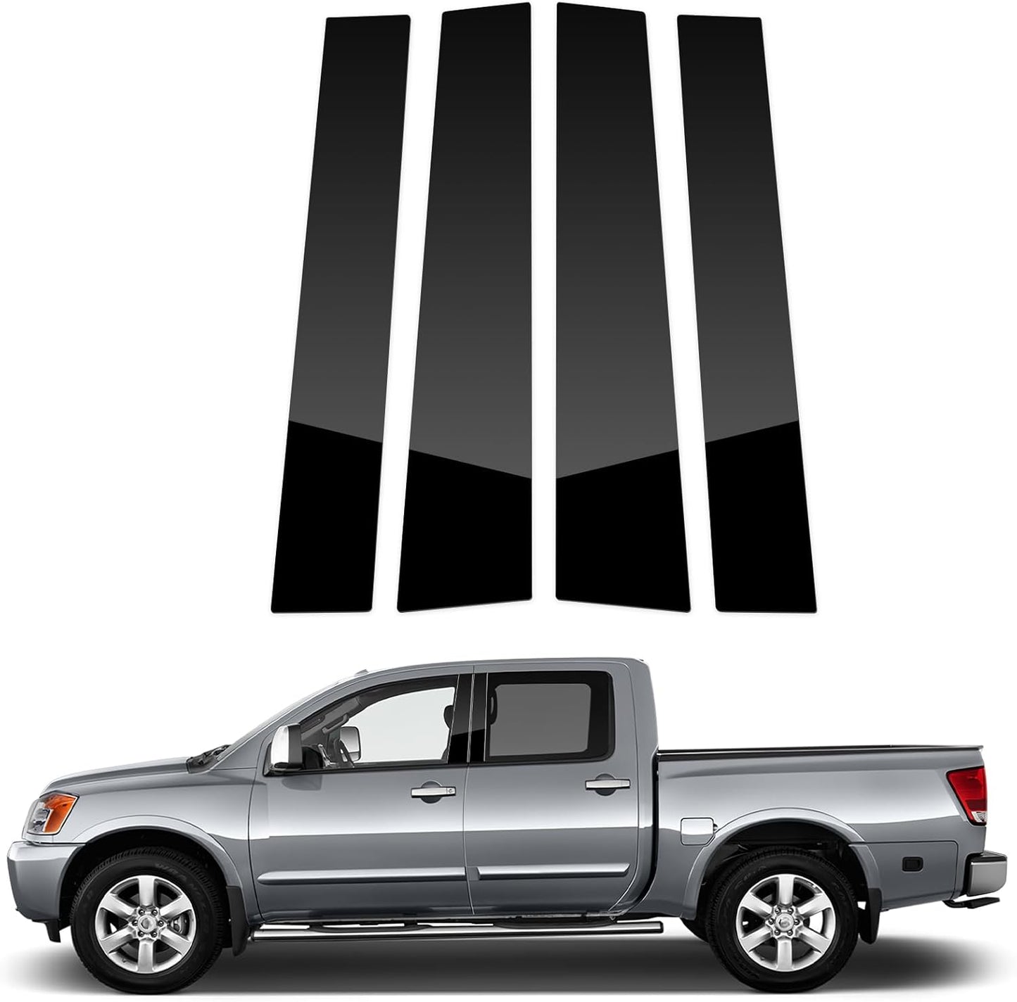 ACLONG Glossy Black Stainless Steel Pillar Posts for Nissan Titan