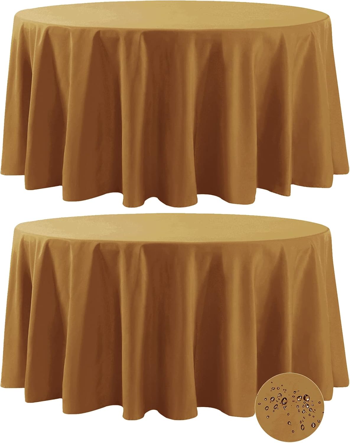 Fokitut Waterproof Round Tablecloth 120 Inch for Events and Dining