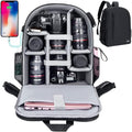 Cwatcun Camera Backpack with USB and Rain Cover - Large Capacity