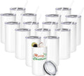 12oz Sublimation Tumblers 16 Pack - Skinny Double Wall Insulated