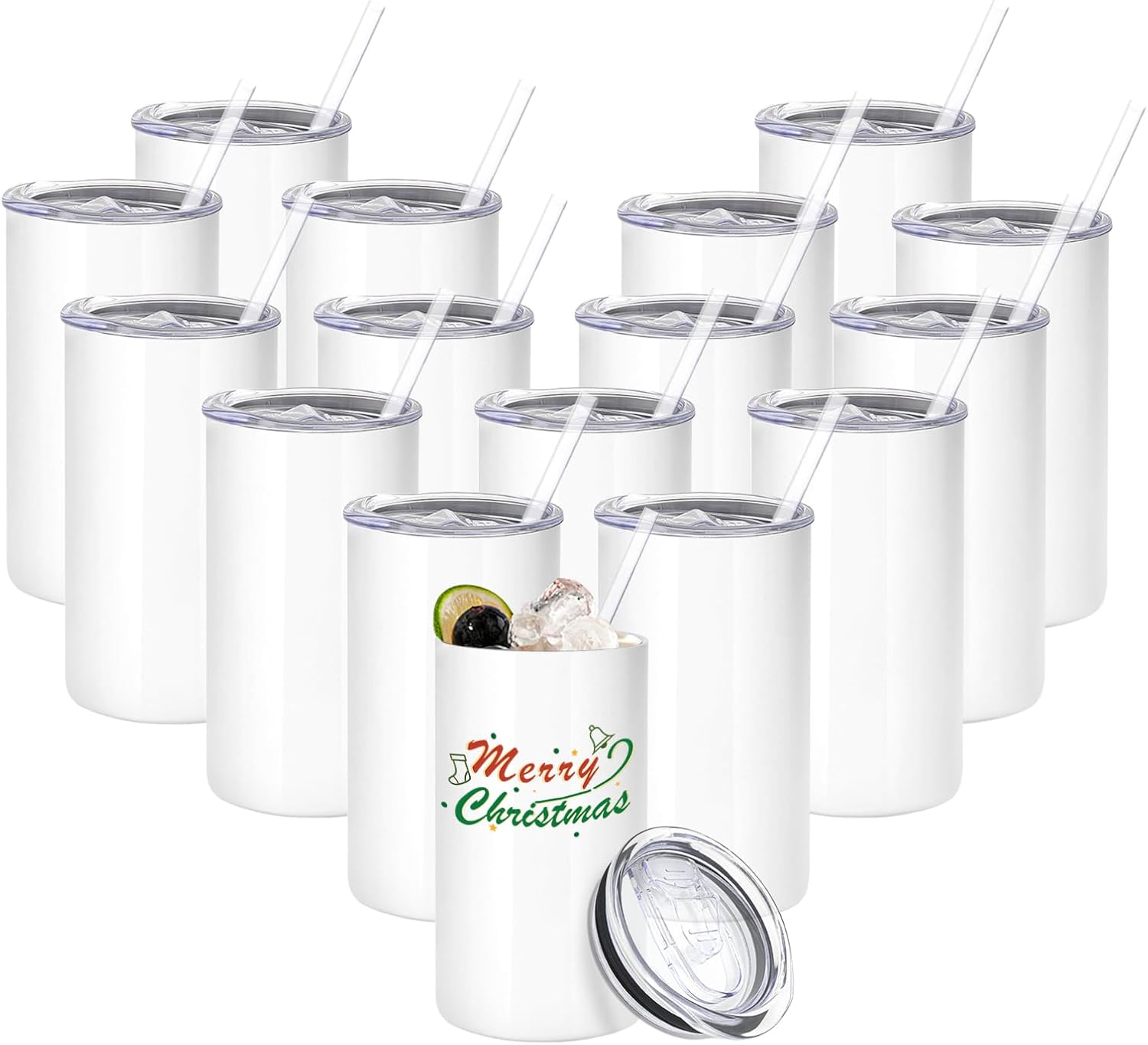 16 Pack Sublimation Tumblers Blanks for Creative DIY Gifts