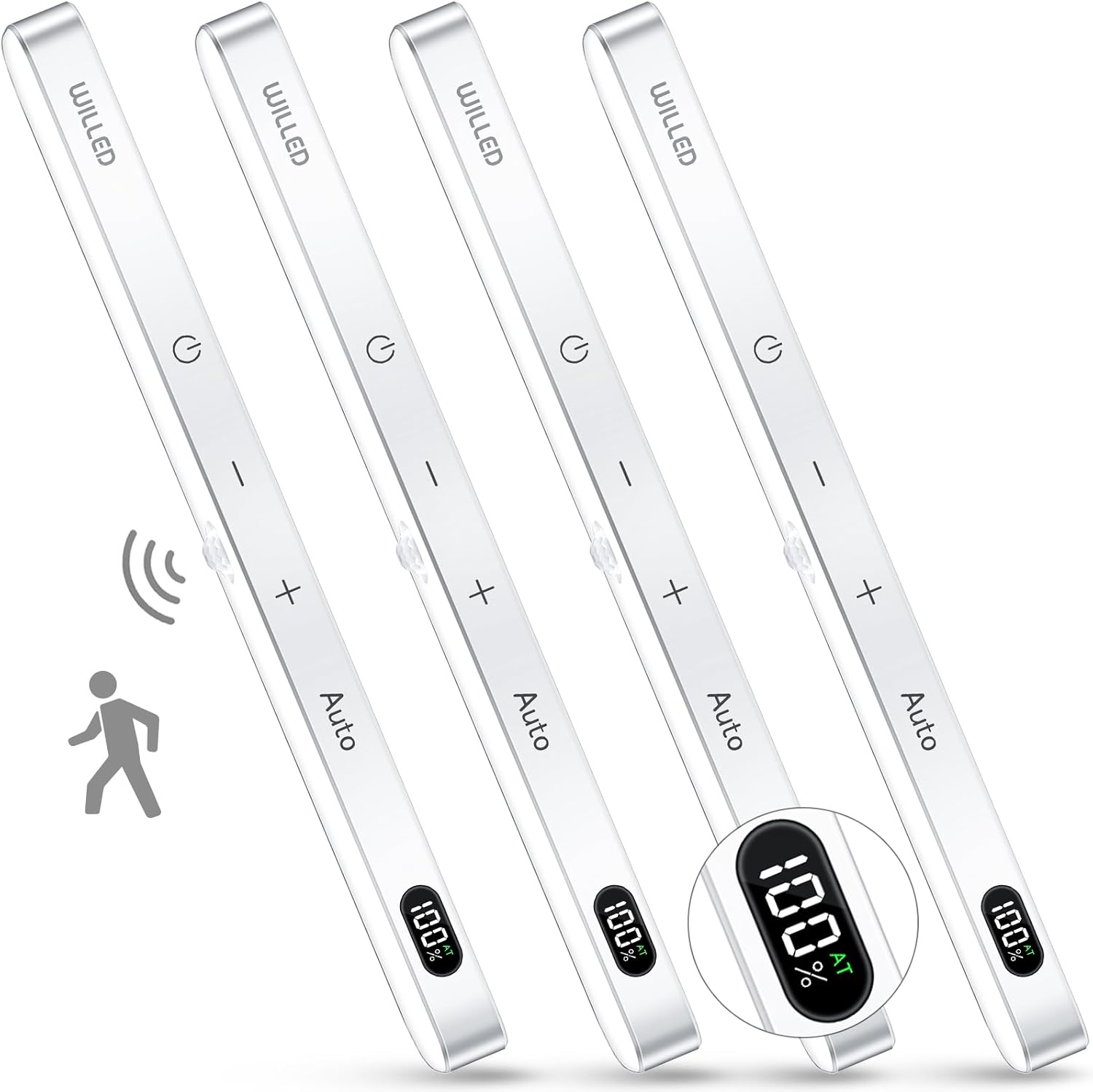 Motion Sensor Light Indoor with Battery Display and Touch Control