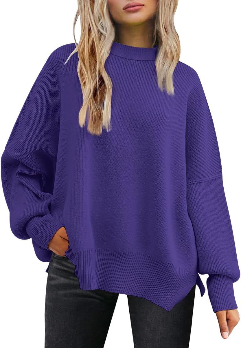 LILLUSORY Women's Oversized Batwing Sweaters for Fall Style