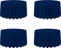 BRILLMAX 4 Pack Navy Blue 120 in Round Tablecloths - Elegant Durable