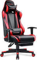 GTRACING Brickred Gaming Chair with Footrest - Ergonomic Recliner