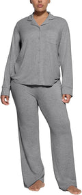 Women's Pajama Sets Long Sleeve Button Down Soft Knit Sleepwear - Cozy