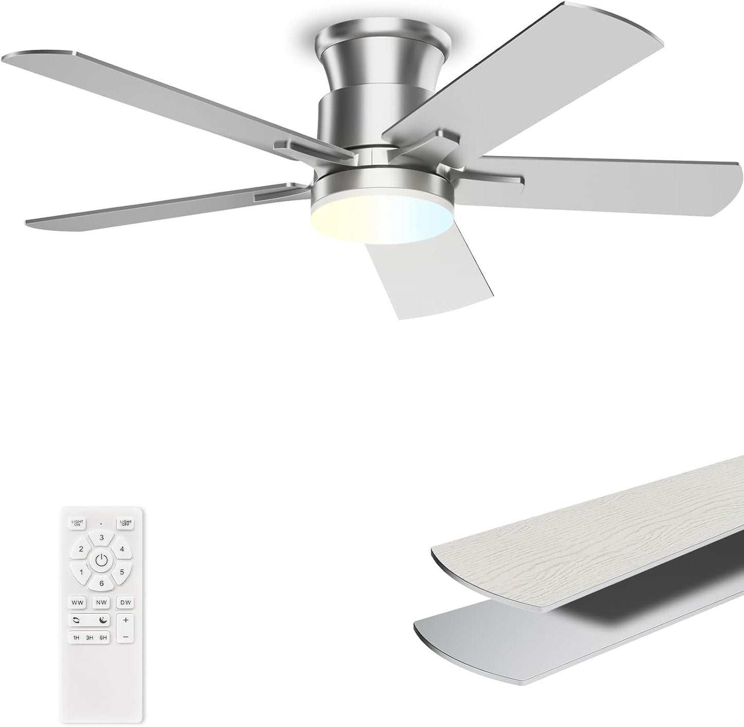 Flush Mount Ceiling Fan with Lights 42 Inch for Comfort & Style