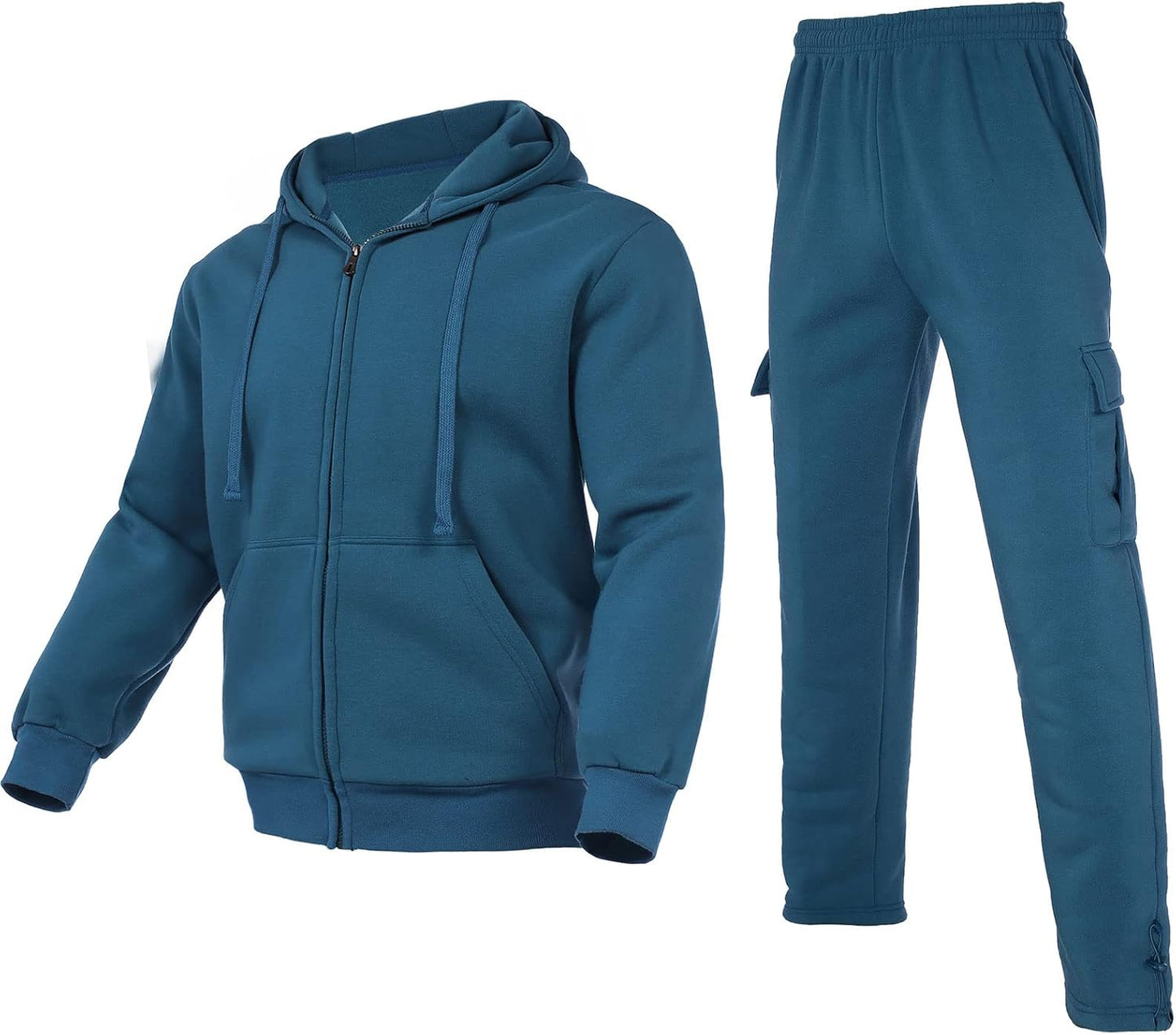 Men's Tracksuit Sets Outfit Activewear Full Zip Fleece Hoodie