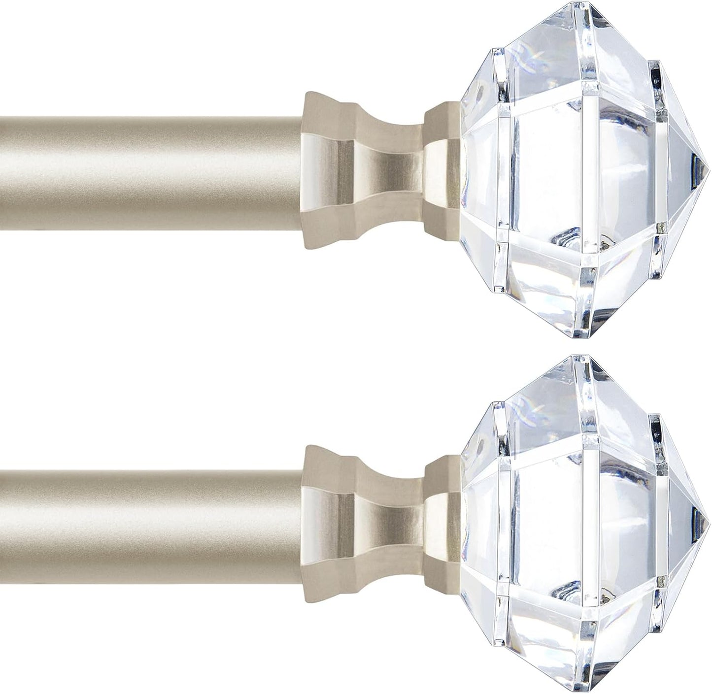 Elegant TONIAL Curtain Rods with Acrylic Diamond Finial Design
