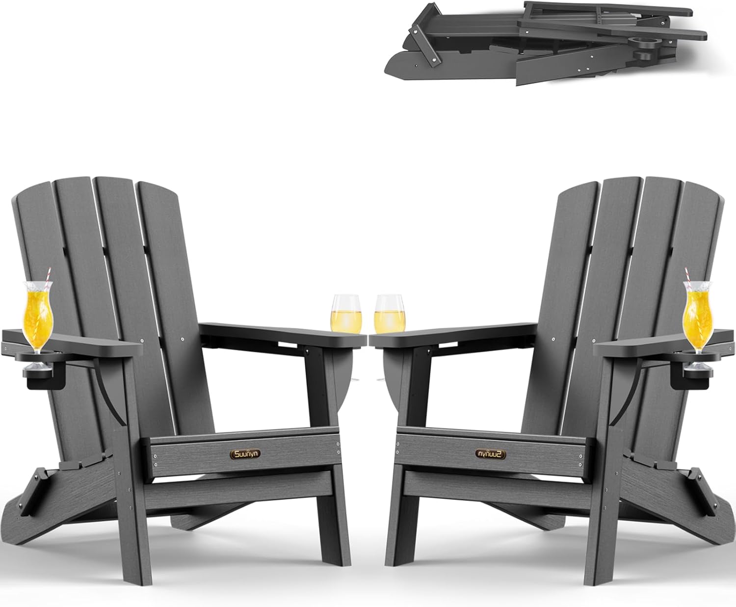 Folding Adirondack Chair 2 Pack for Outdoor Relaxation