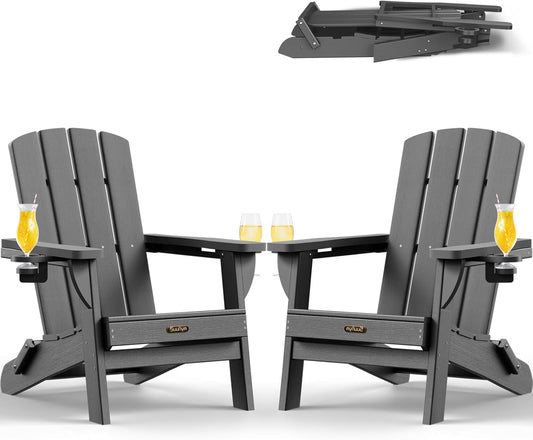 Folding Adirondack Chair 2 Pack for Outdoor Relaxation