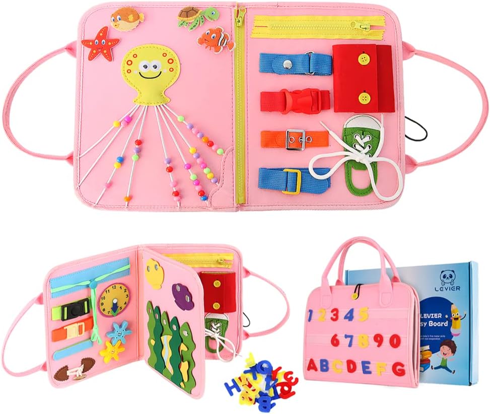 Soft Sensory Busy Board for Babies by LEVIER