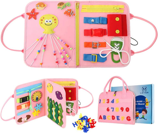 Soft Sensory Busy Board for Babies by LEVIER