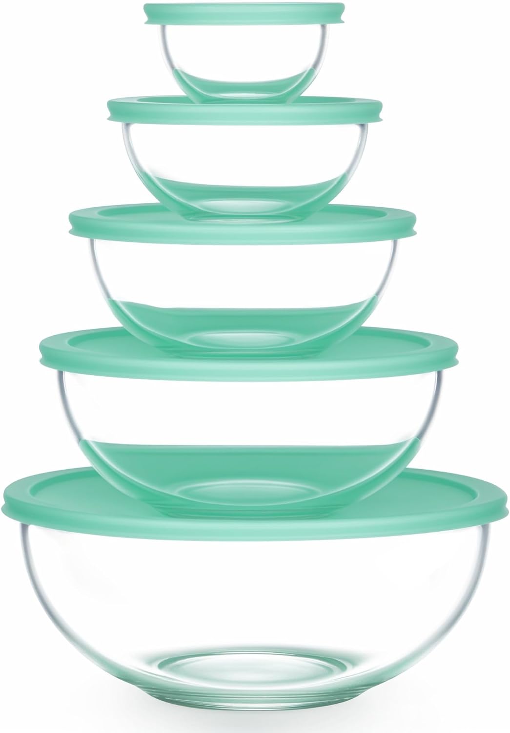 Vtopmart Glass Mixing Bowls Set with Lids for Kitchen Use