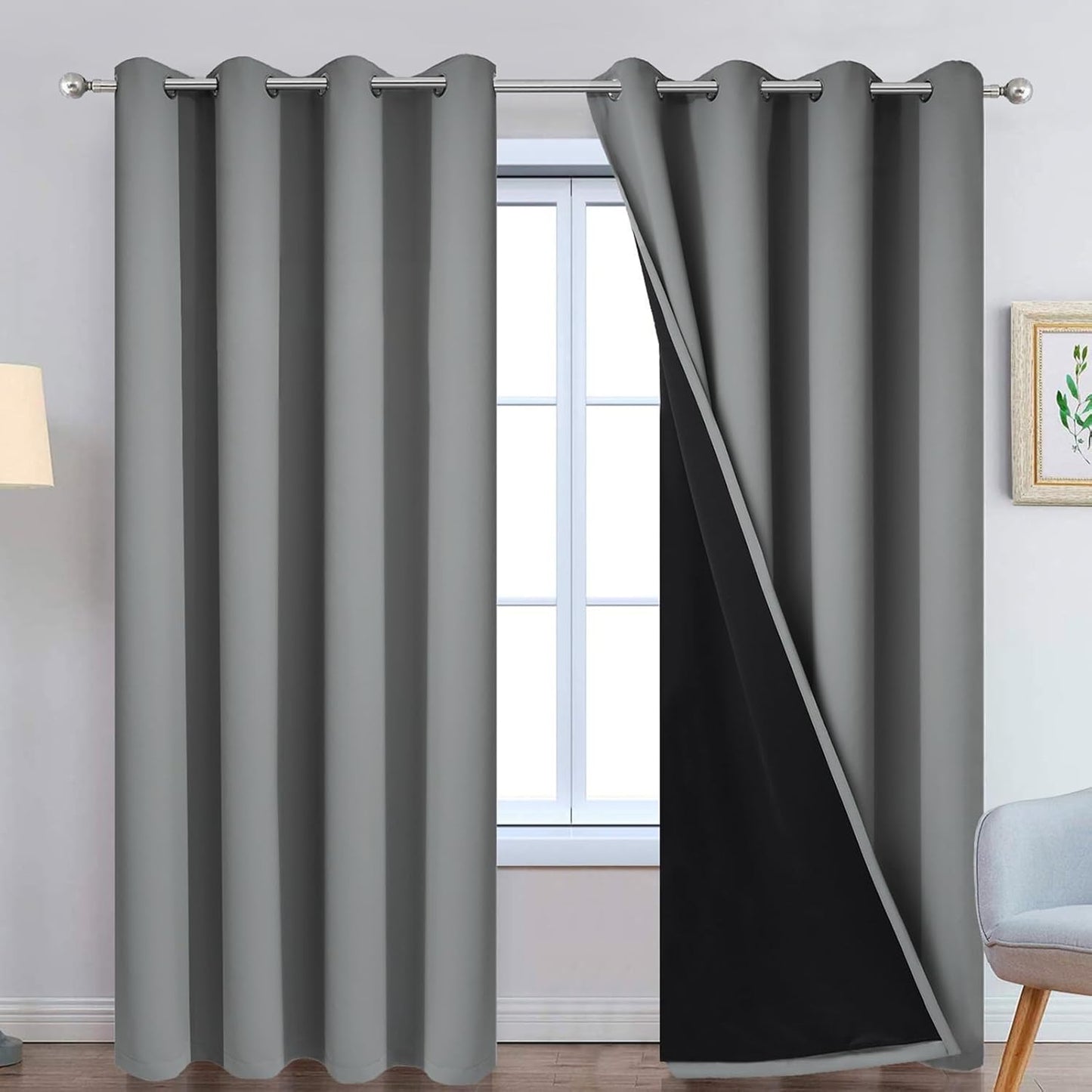 Yakamok 100% Blackout Curtains for Total Light Blocking