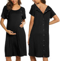 Ekouaer Nursing Maternity Nightgown Short Sleeve - Comfortable