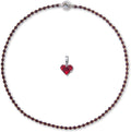Burgundy & Orange Garnet 20in Crystal Beaded Necklace Choker - Rhythm