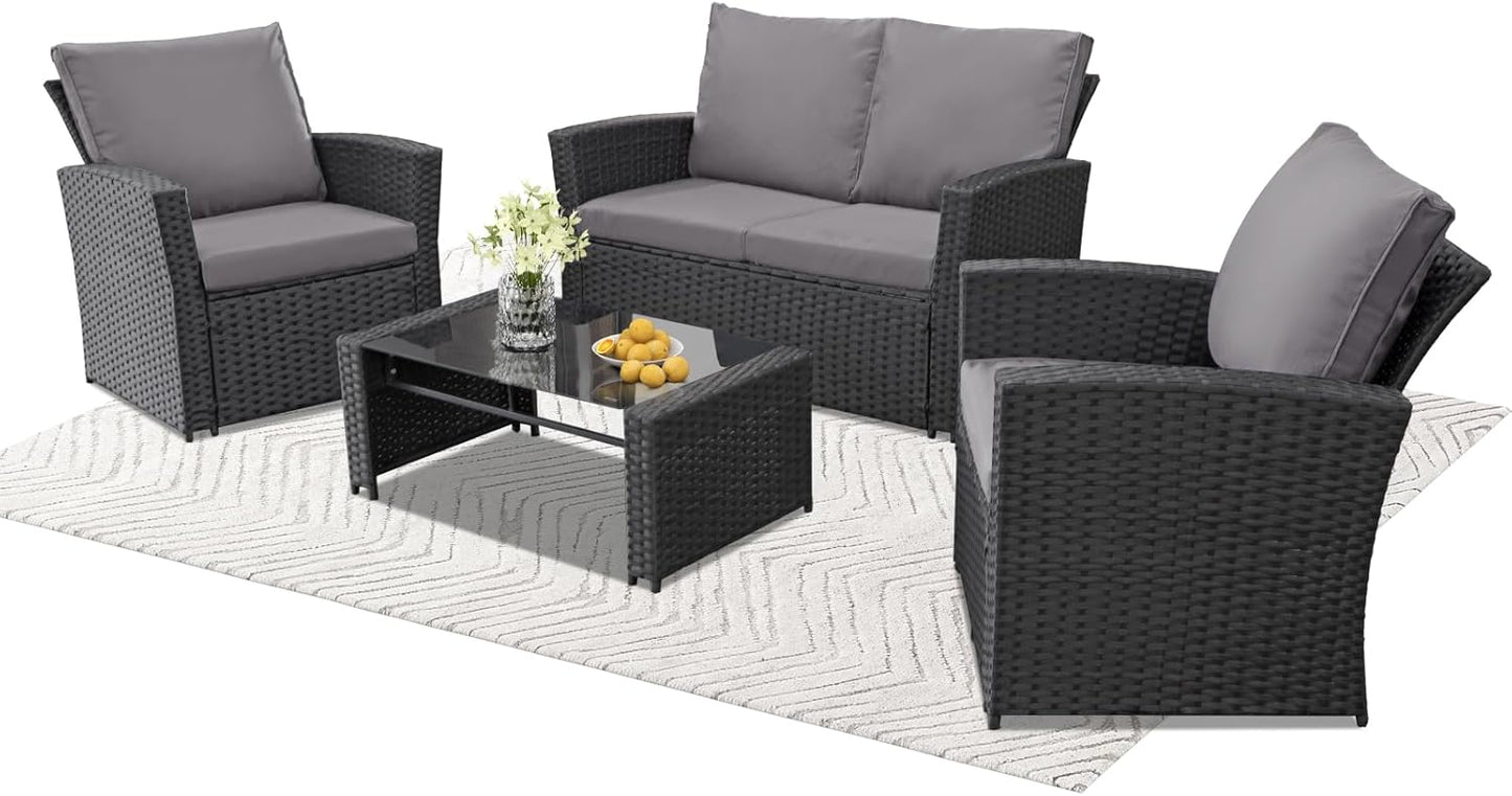 4 Piece Outdoor Patio Furniture Set for Comfort and Style