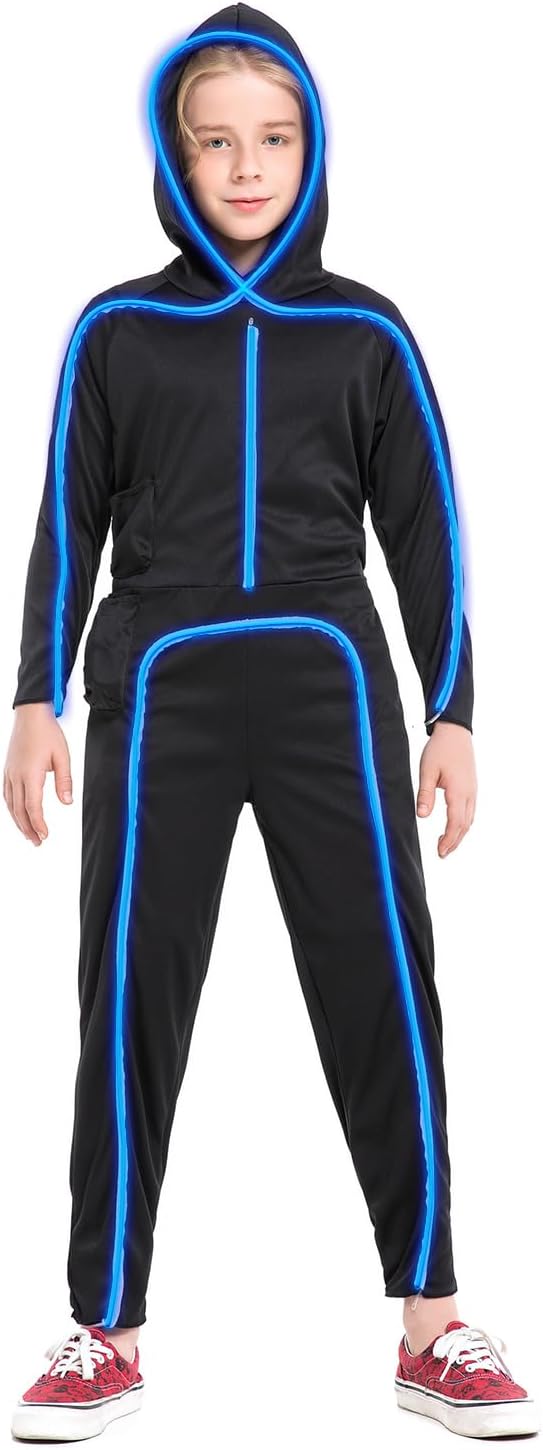 HSCTEK Light Up Child Stick Figure Costume for Fun Nights