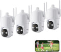 Dzees 360 PTZ Wireless Outdoor Security Camera 4-Pack - 2K Color Night