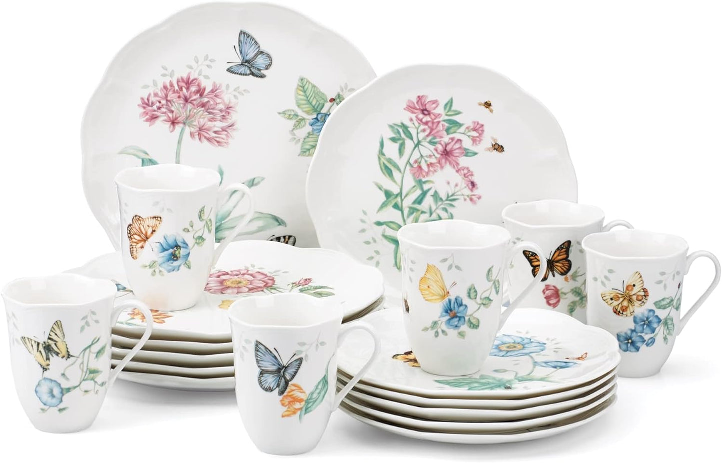 Lenox Butterfly Meadow 18-Piece Dinnerware Set for Elegant Dining