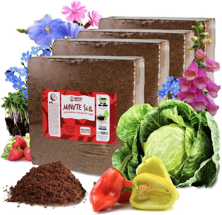 Minute Soil Bulk Coconut Coir Block 4-Pack for Organic Gardening