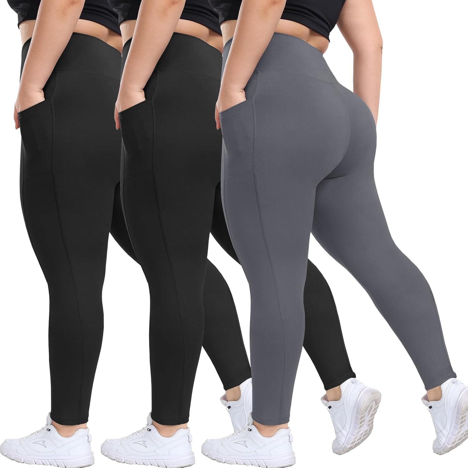 Plus Size Leggings with Pockets for Women - High Waisted Comfort