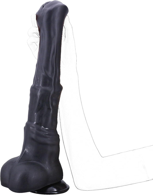 15 Inch Black Realistic Dildo for Ultimate Pleasure Experience