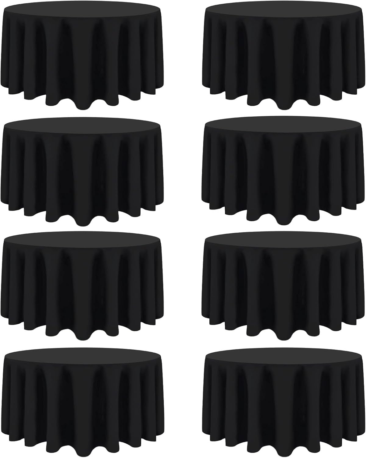 120 Inch Black Round Tablecloths for Weddings and Events