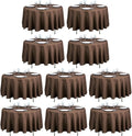 LTC LINENS 90 in Round Tablecloth Chocolate - Wrinkle Resistant Linen