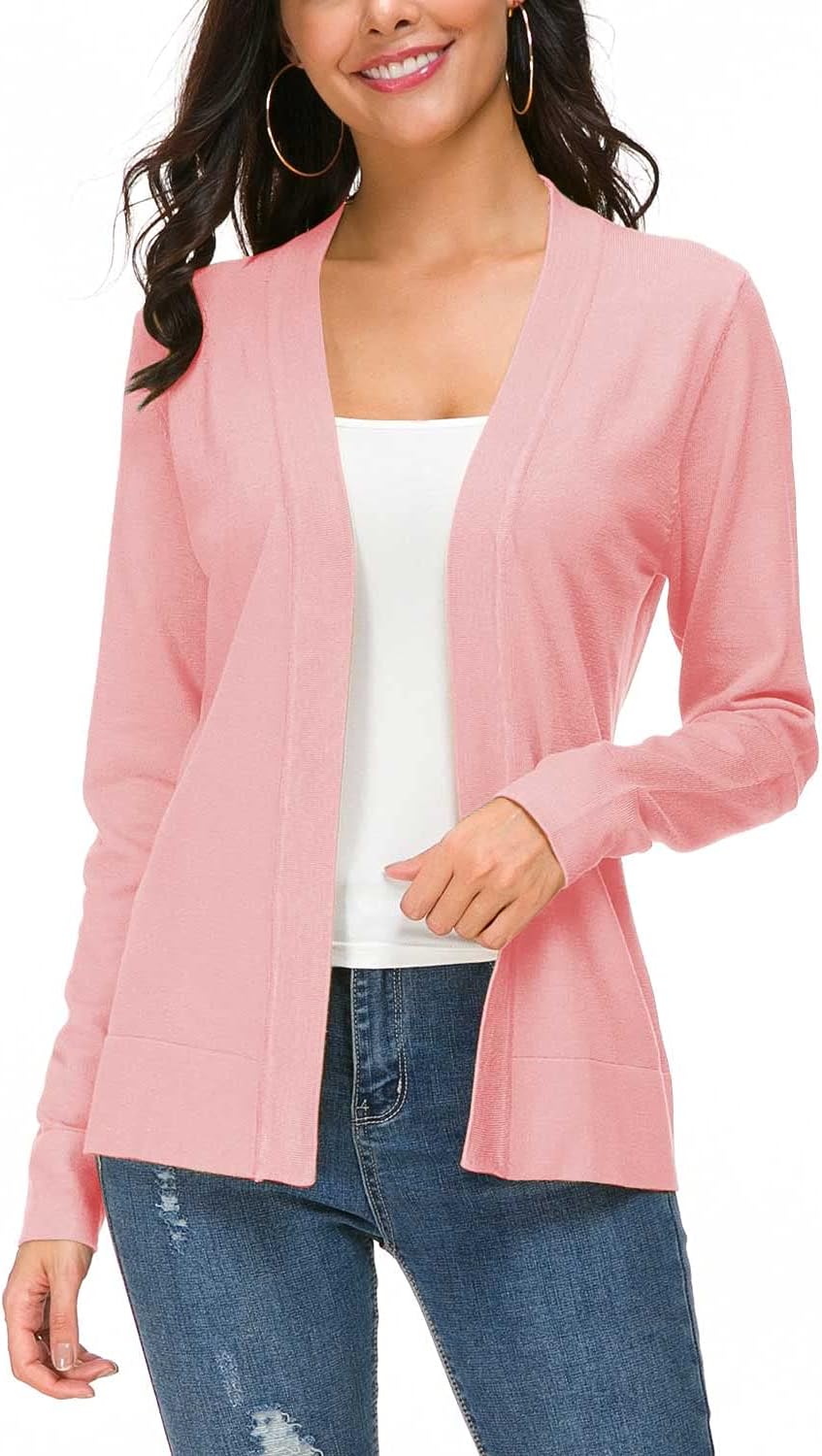 Urban CoCo Women's Long Sleeve Open Front Knit Cardigan Sweater