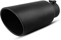 AUTOSAVER88 4 in x 6 in x 15 in Exhaust Tip - Bolt-On Black Finish