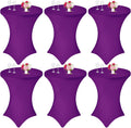Stylish Purple Cocktail Spandex Tablecloth - Perfect Fit for High Top Round Tables!