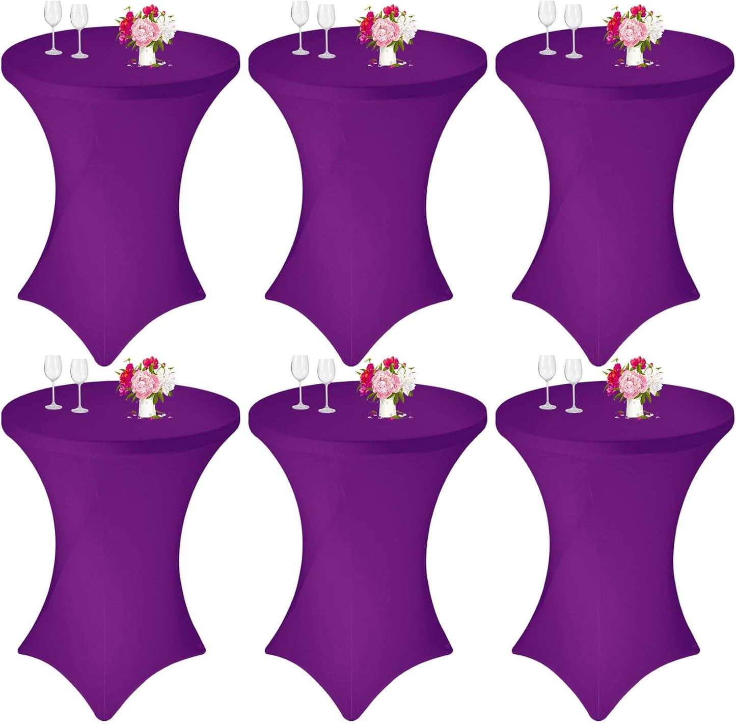 Stylish Purple Cocktail Spandex Tablecloth - Perfect Fit for High Top Round Tables!