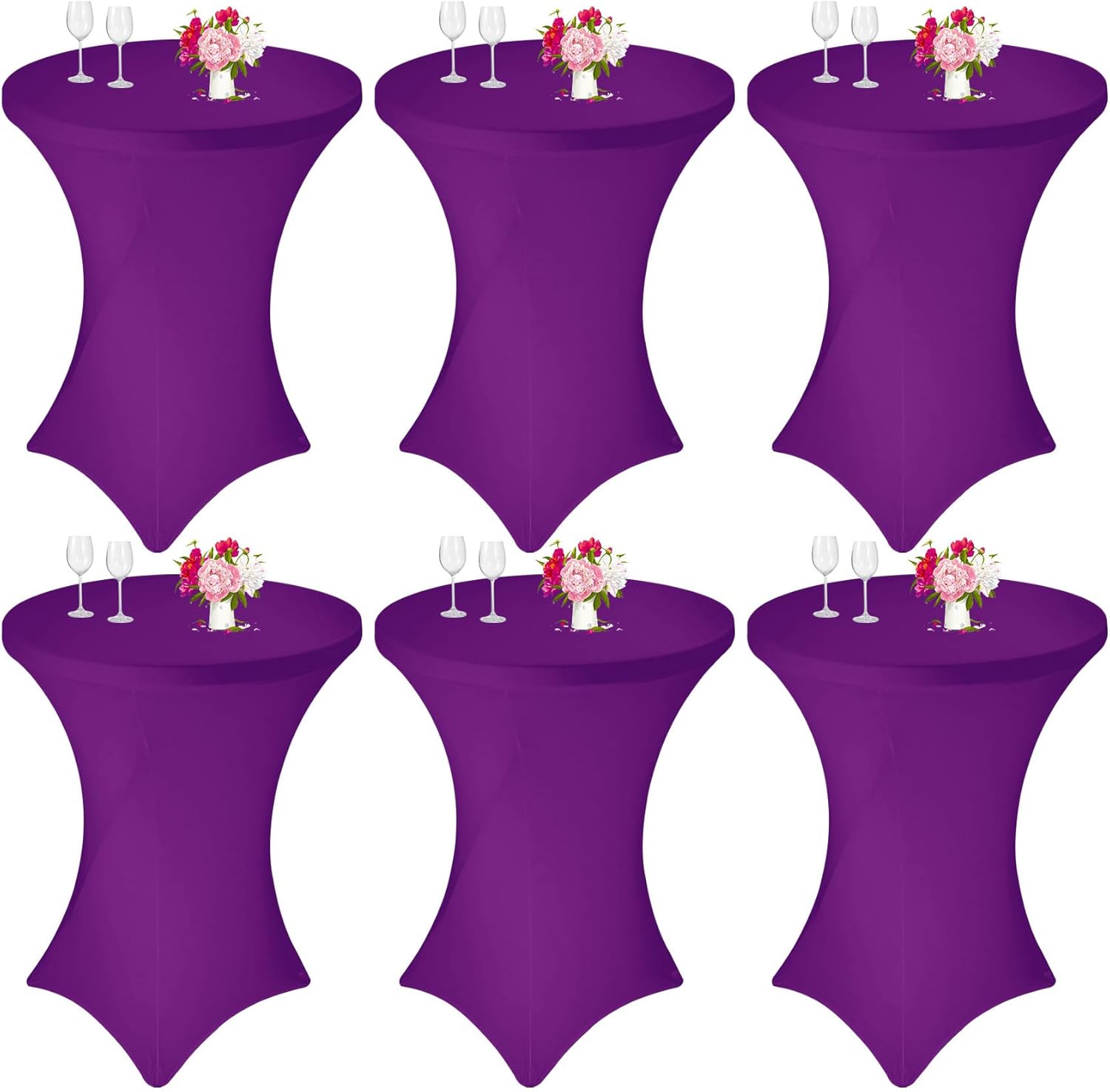 Stylish Purple Cocktail Spandex Tablecloth - Perfect Fit for High Top Round Tables!