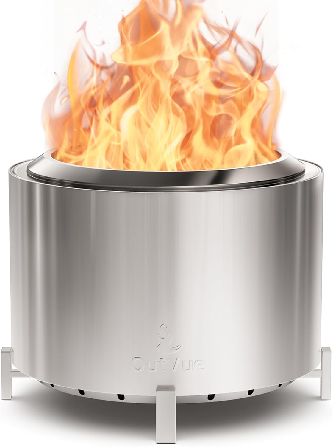 27 Inch Stainless Steel Smokeless Fire Pit for Outdoor Fun