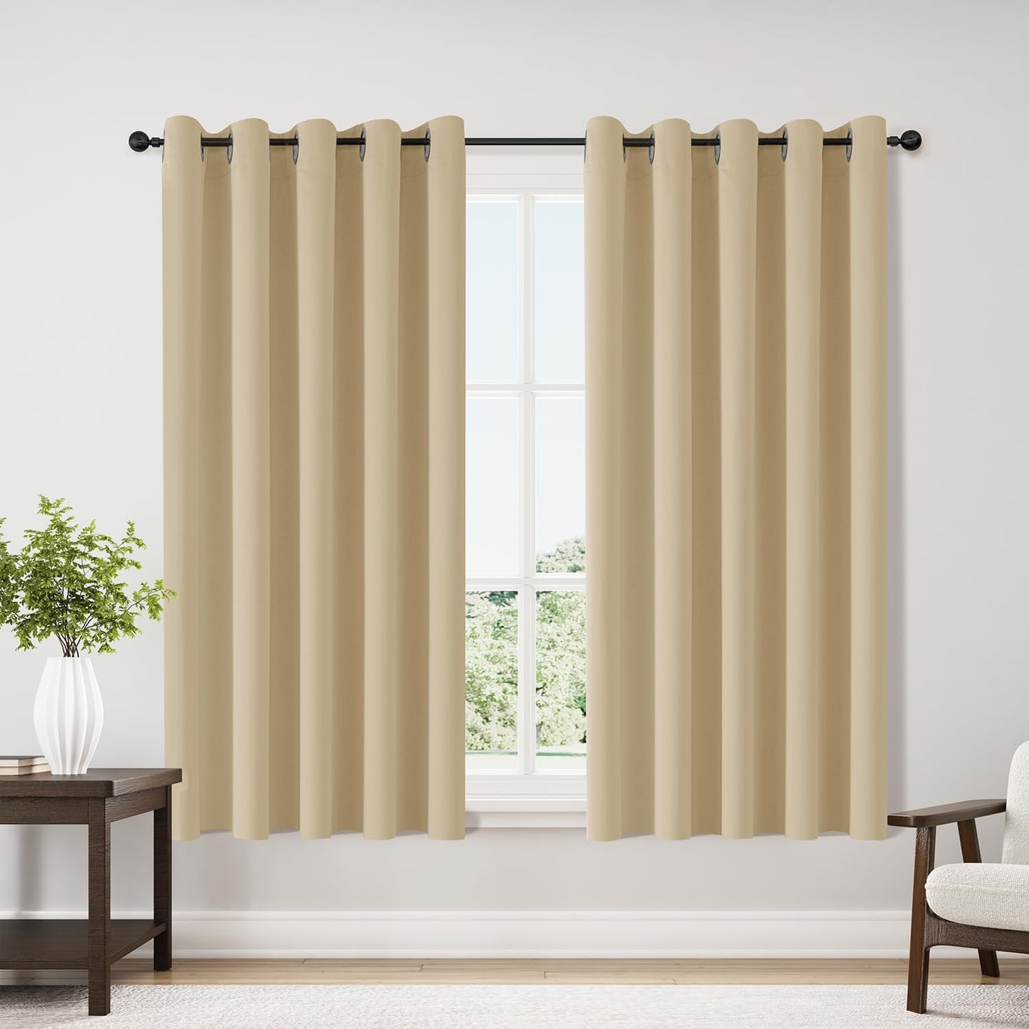 ChrisDowa Blackout Curtains for Bedroom - 2 Panels Set